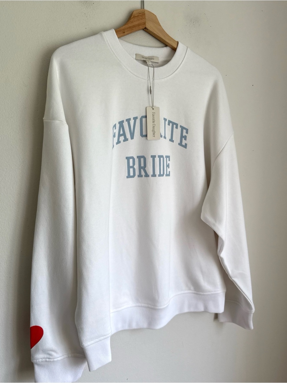 NWT Favorite Daughter Favorite Bride Boyfriend Sweatshirt in White - Picture 11 of 14